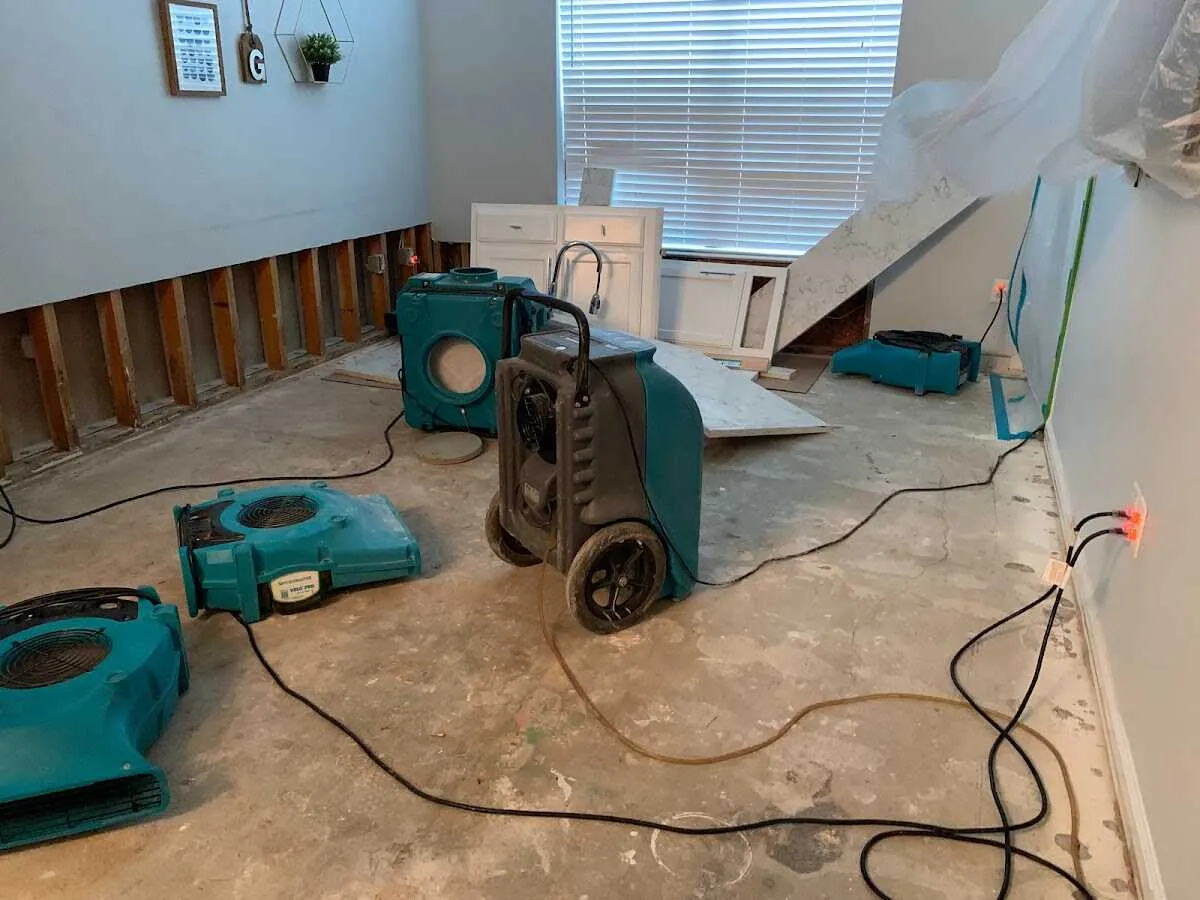 Dehumidifier in flood-cut room for Water Extraction & Removal in Shaw Heights